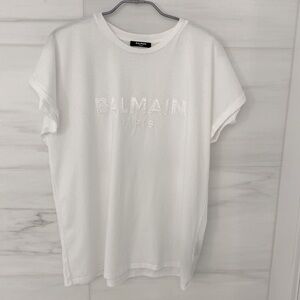 BALMAIN | LOGO T-SHIRT - WHITE | Size Large